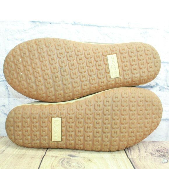 LL Bean Brown Suede Slip On Fleece Lined Mountain Moccasin Slippers Size 9 M - Picture 9 of 9